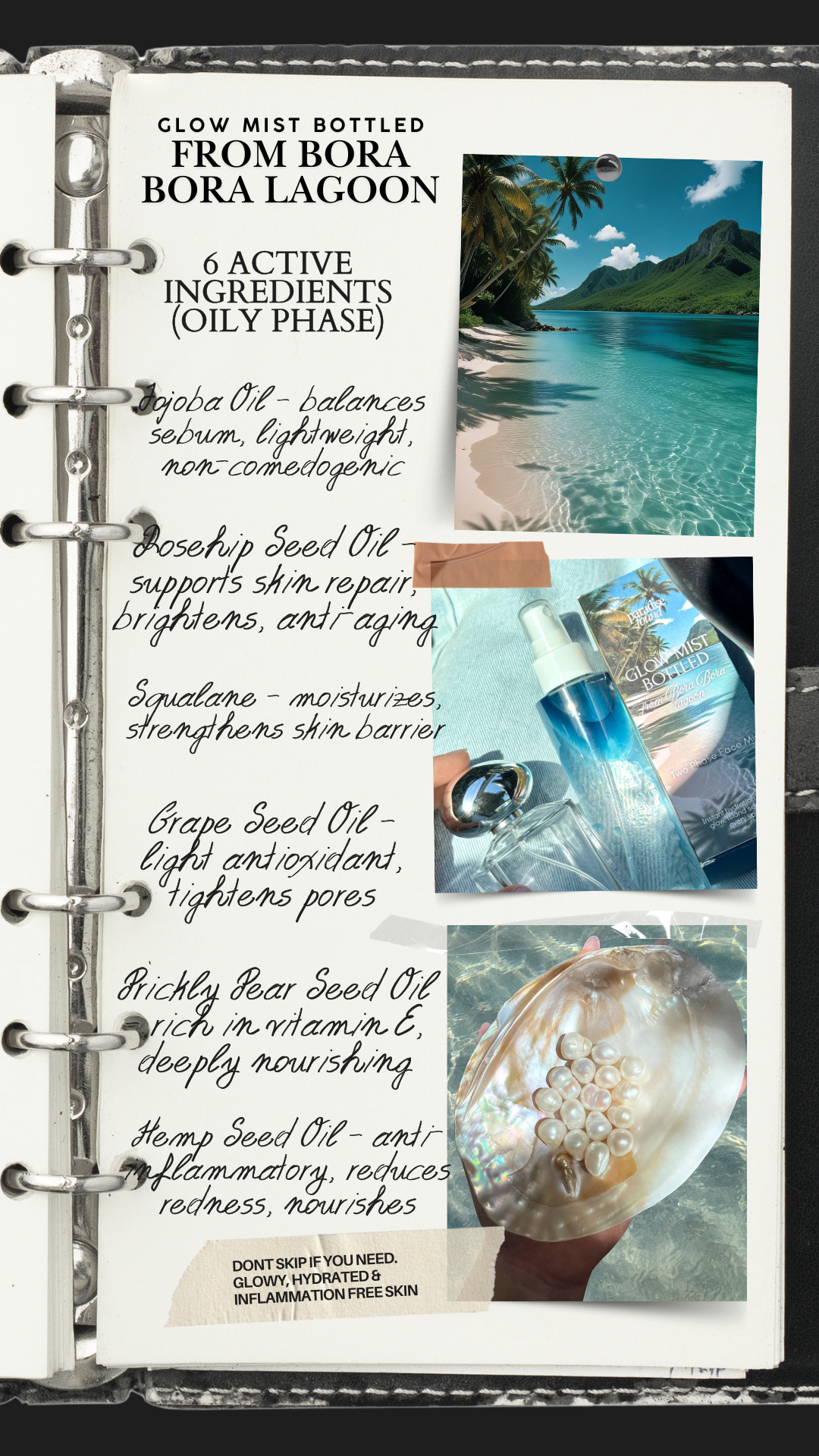 Glow Mist Bottled from Bora Bora lagoon- Face Mist