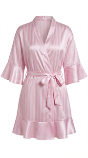 Pink Hibiscus Petal - Satin robe